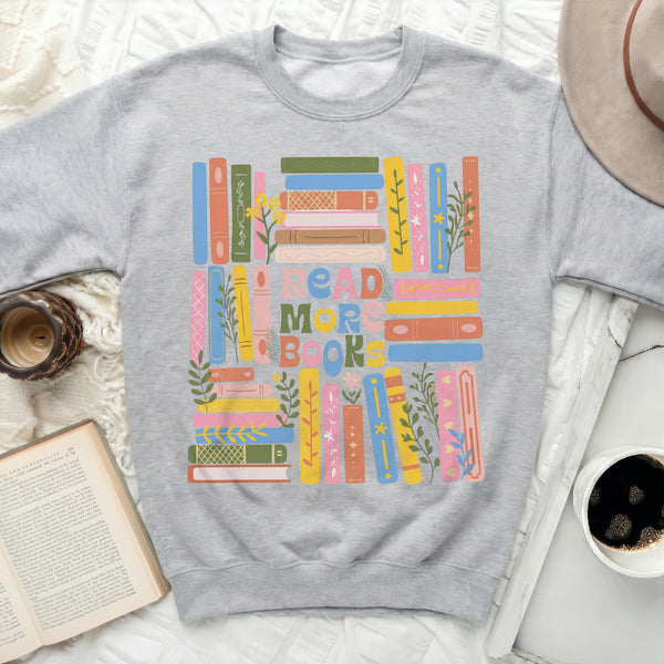 Vibrant Bookshelf Sweatshirt in Sport Grey