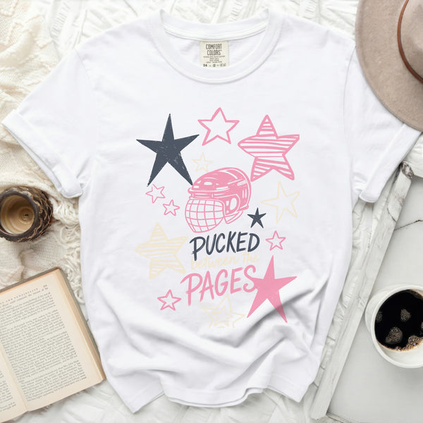 Pucked Between The Pages Tee in White
