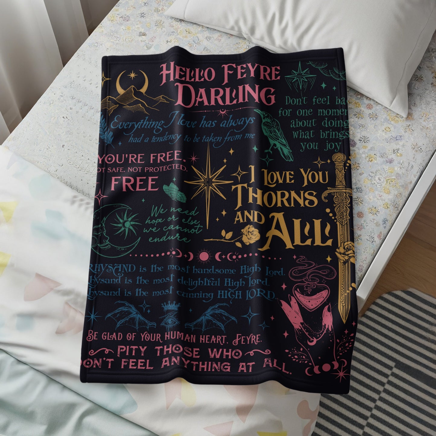 Hello Feyre Darling I Love You Thorns and All Blanket