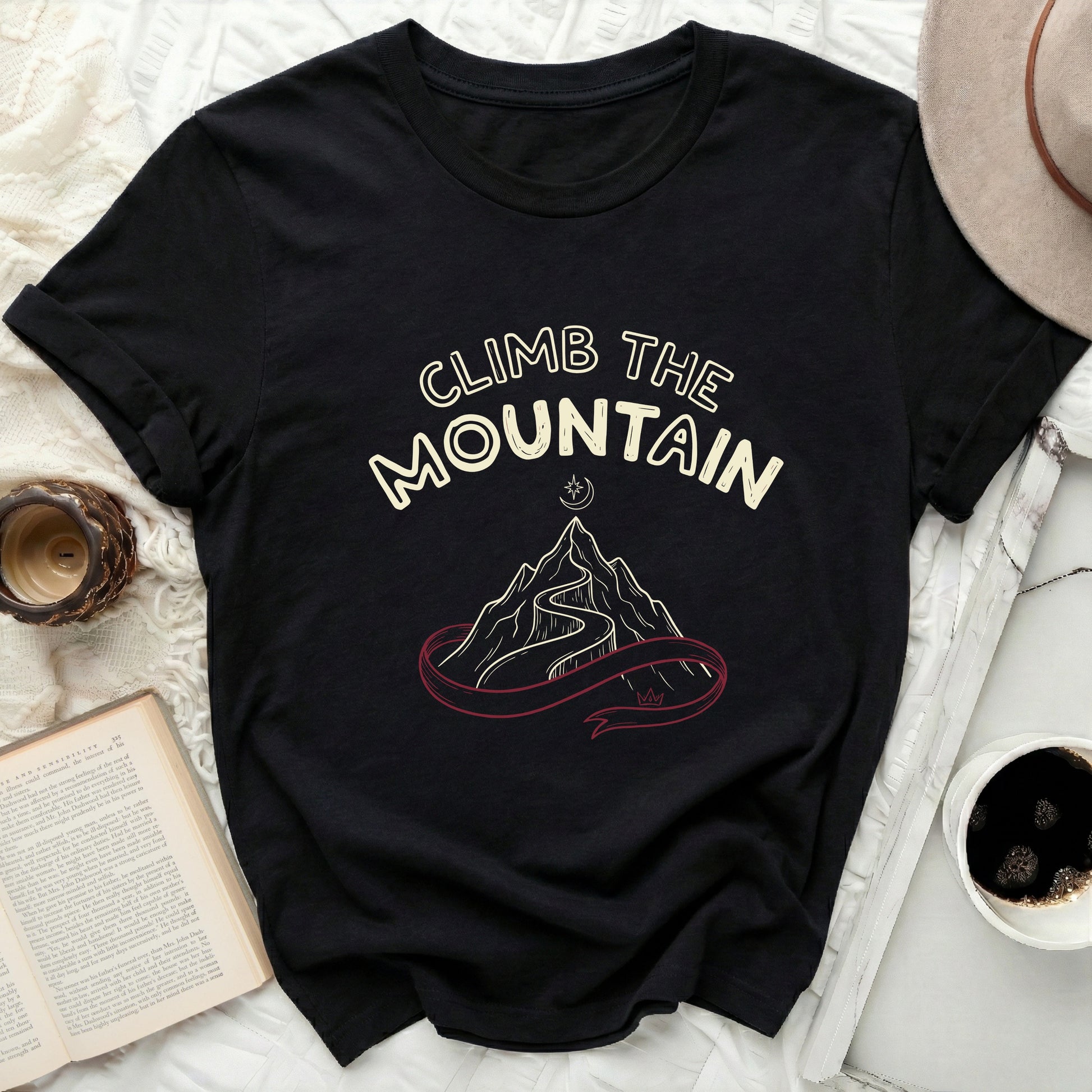 Climb The Mountain Graphic Black T-Shirt product type