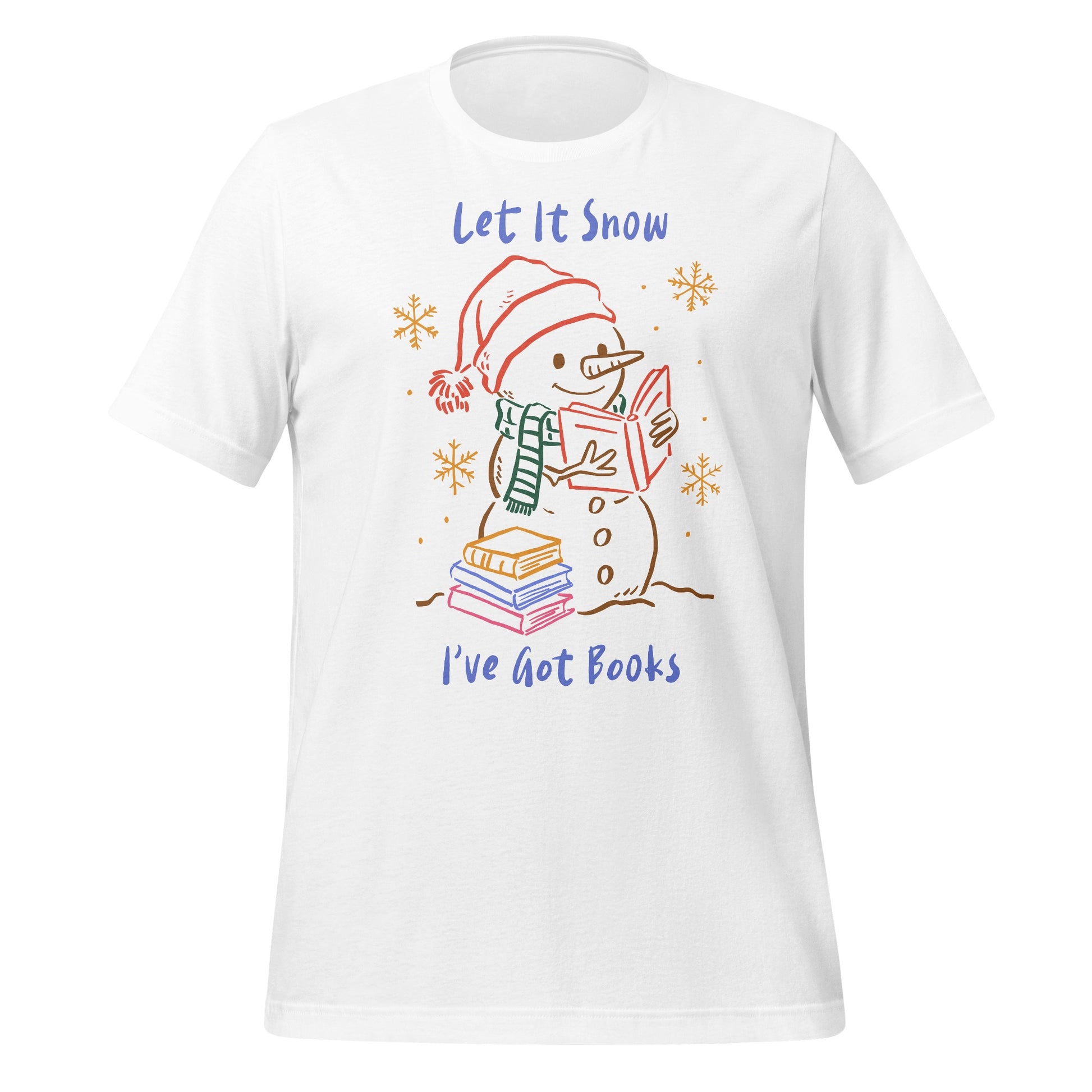 Let It Snow I've Got Books Snowman T-Shirt