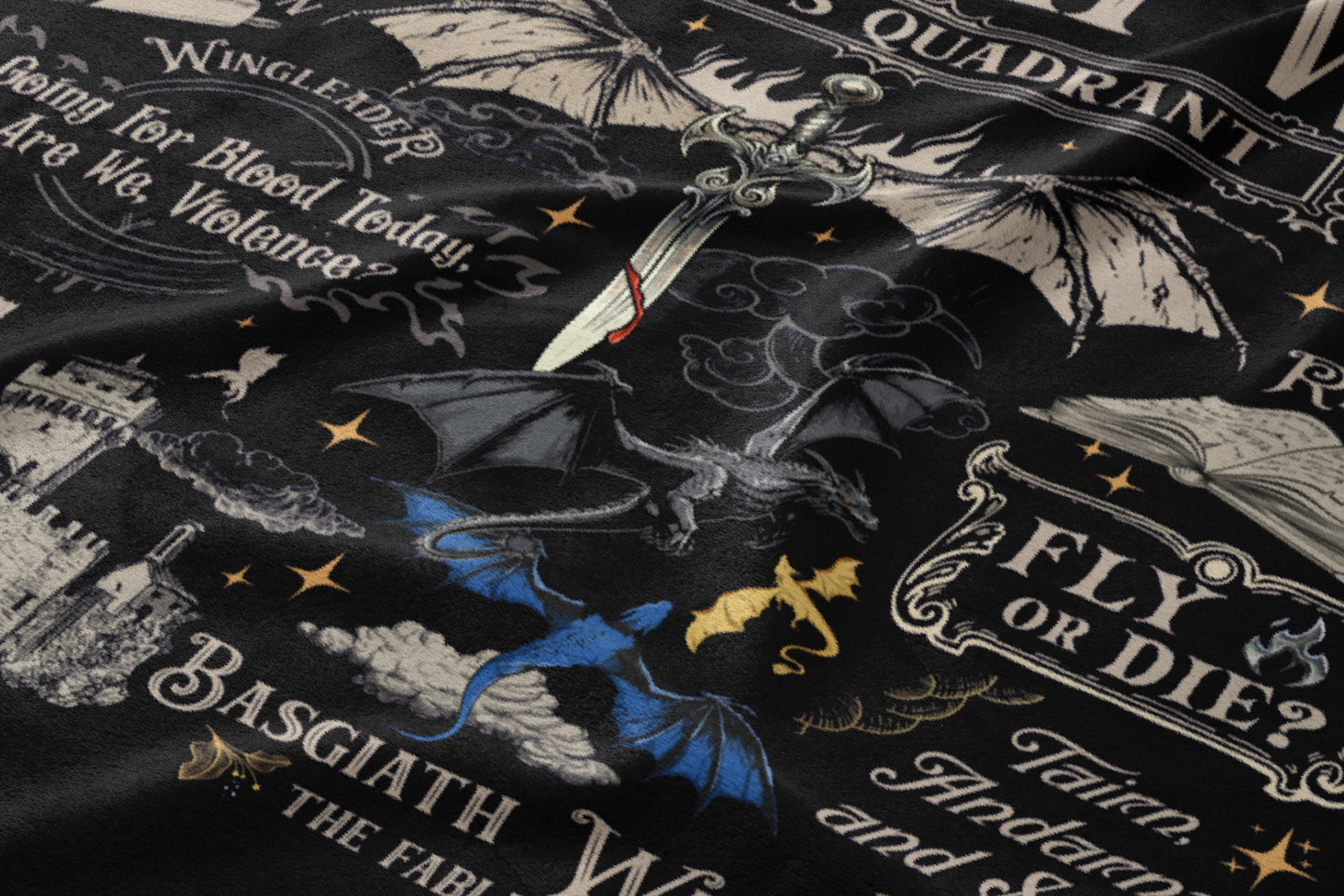 Dark Fantasy Graphic Designs Sword and Dragons