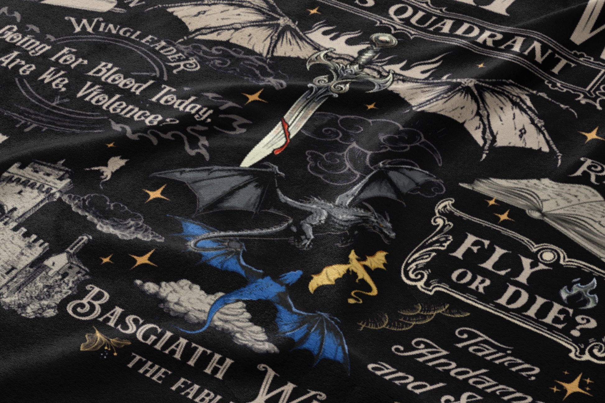 Dark Fantasy Graphic Designs Sword and Dragons