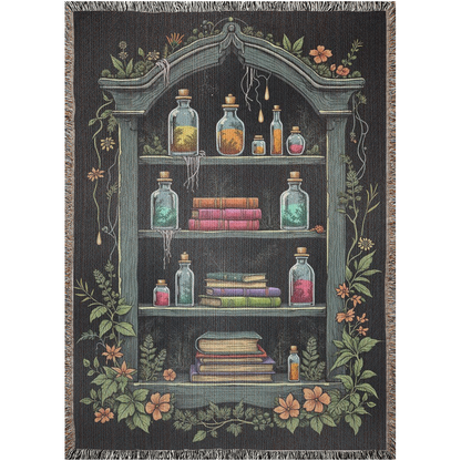 🧙‍♀️ Enchanted Apothecary Bookshelf Blanket