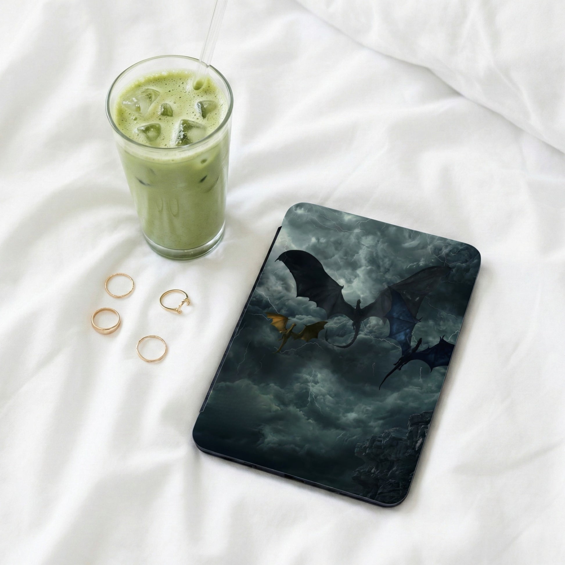 Fantasy Dragons Dark Stormy Sky Lightning Rocks product type