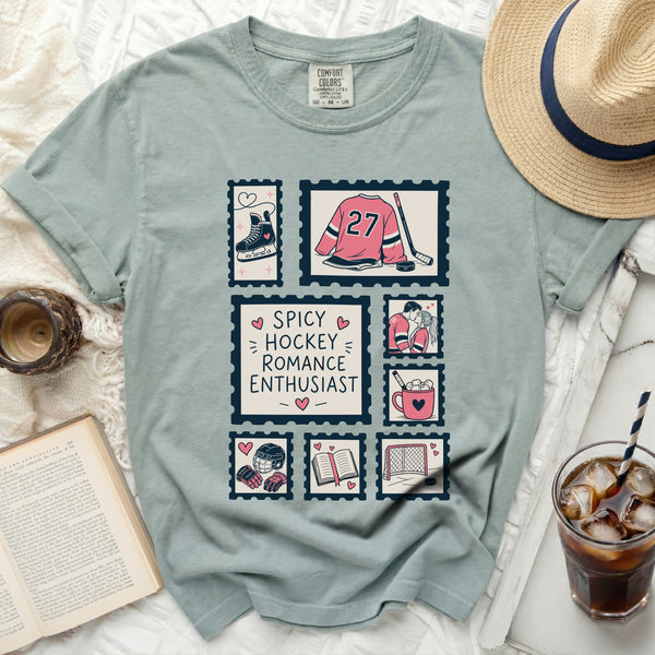 Spicy Hockey Romance Enthusiast Tee in Bay