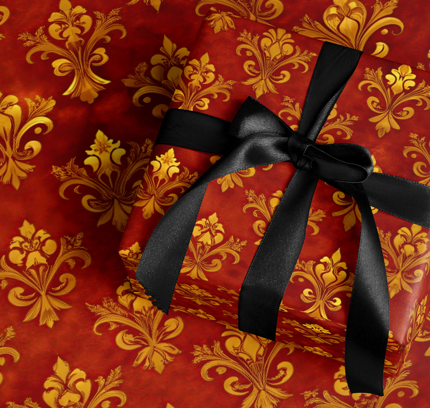 Elegant Red and Gold Damask Gift Wrap product