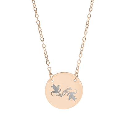 Save a Dragon Engraved Necklace Product