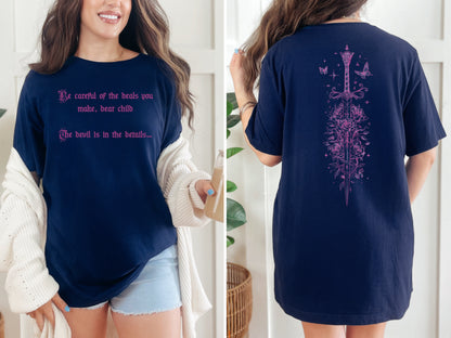 🌟 Quicksilver Fantasy Book Tee - Callie Hart Inspired Floral Sword Art Shirt 🌟