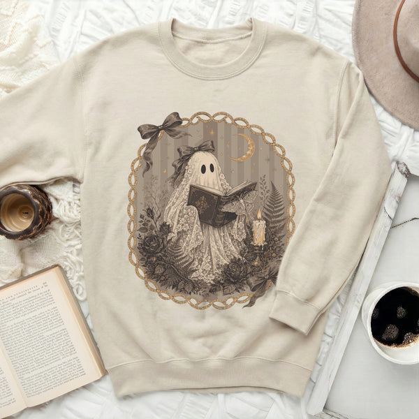 Spooky Ghost Sweatshirt in Sand