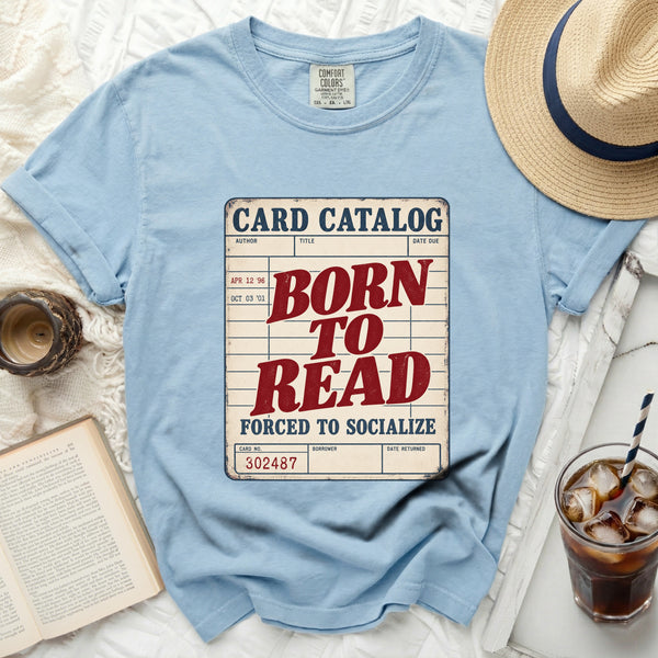 Born To Read Tee in Chambray