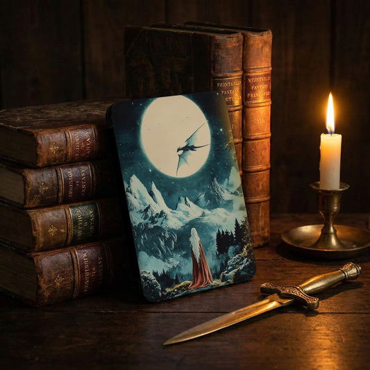 White Haired Figure Dragon Moonlight Mountain Fantasy product type