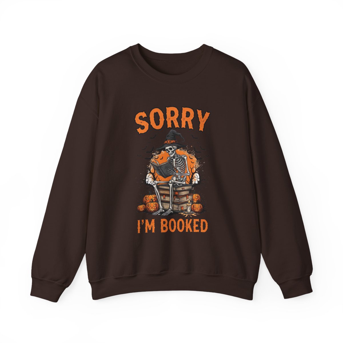 Sorry I am Booked Halloween Skeleton Reading Sweatshirt - MagicMerchEmporium