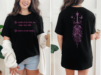 🌟 Quicksilver Fantasy Book Tee - Callie Hart Inspired Floral Sword Art Shirt 🌟