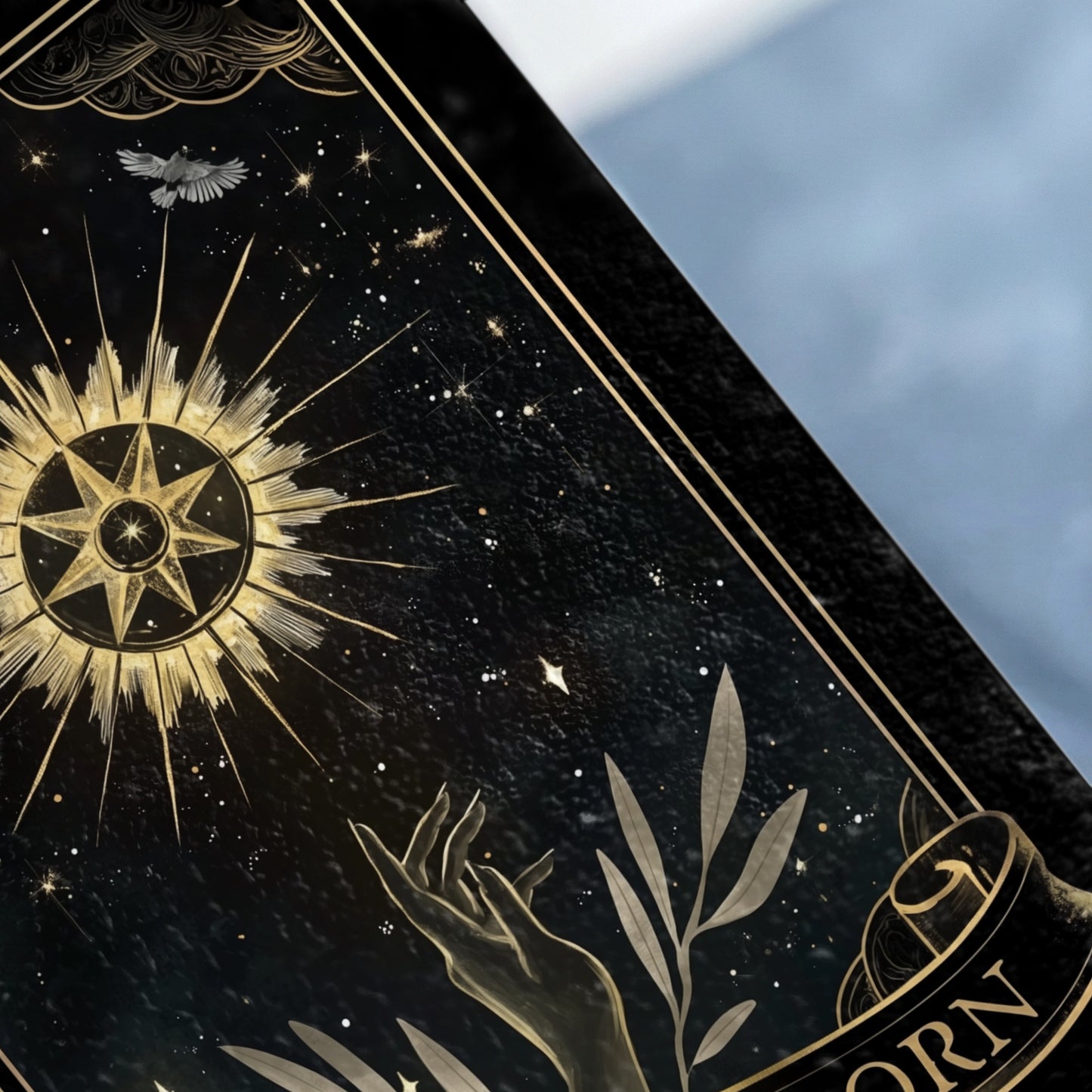 Celestial Sun Compass Bird Hand Stars Scroll product type