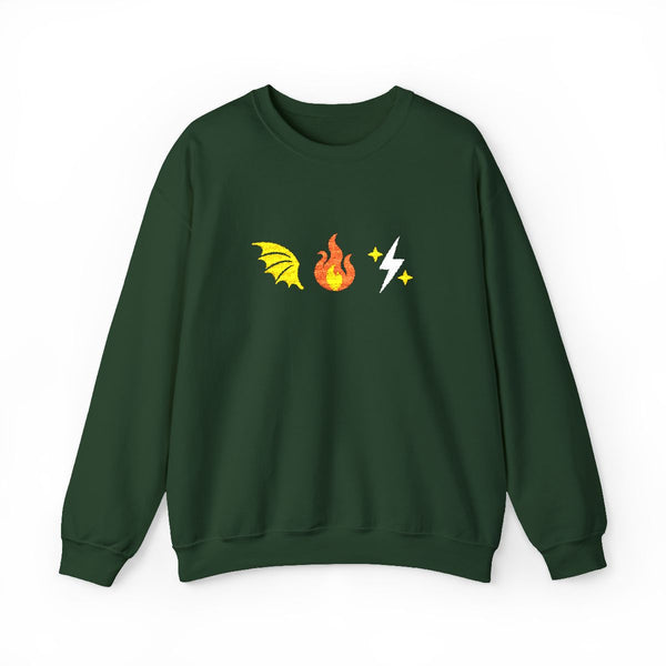 Empyrean Verse Embroidered Sweatshirt in Forest Green