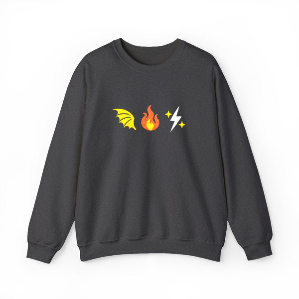 Empyrean Verse Embroidered Sweatshirt in Dark Heather