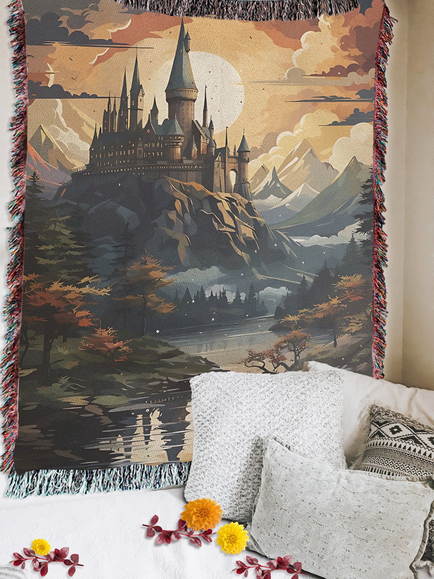 Magical Wizarding World Tapestry Throw 🧙‍♂️