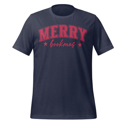 Festive Merry Bookmas Print Casual T-Shirt