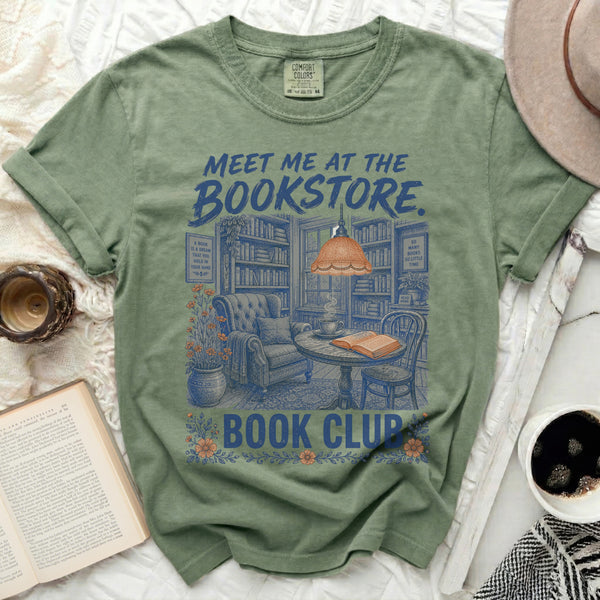Bookstore Reading Nook Tee in Moss