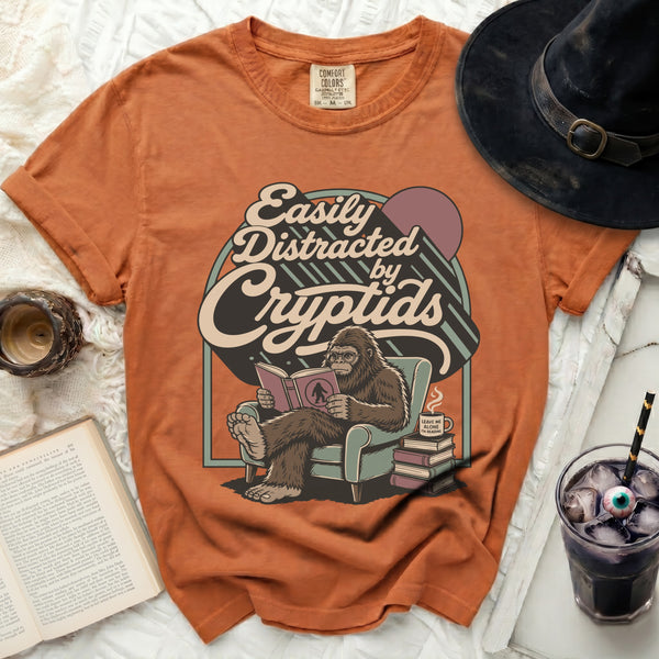 Easily Distracted Cryptid Reader Tee in Yam