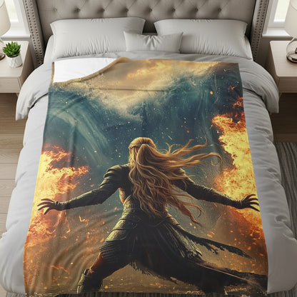 Fiery Warrior Blanket with Stunning Artwork