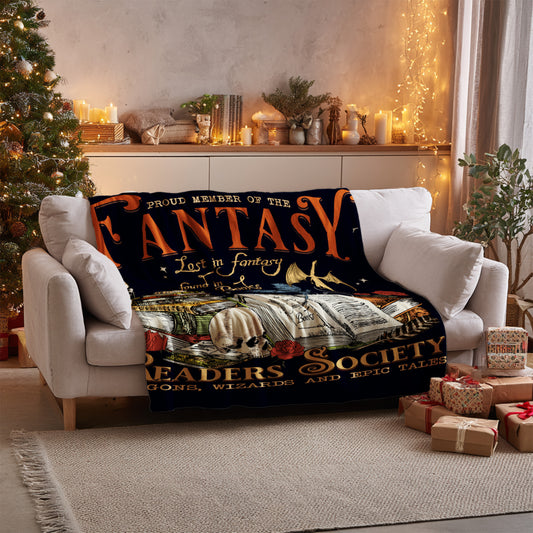 Cozy Lost in Fantasy Readers Society Blanket
