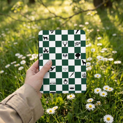 Checkered Fantasy Game Symbols Green White Squares product type