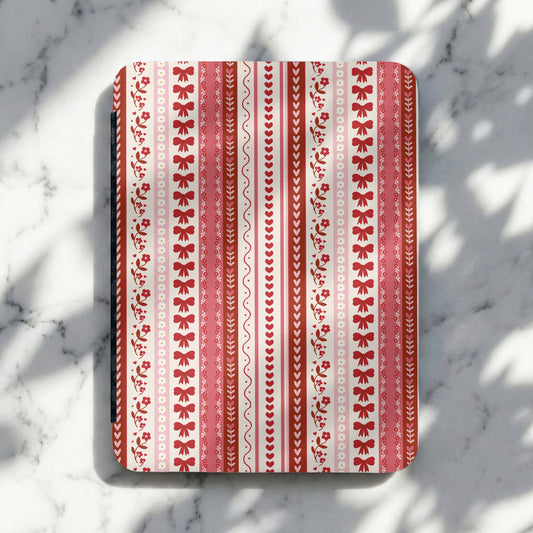 Vibrant Red and Pink Patterned Decorative Tray