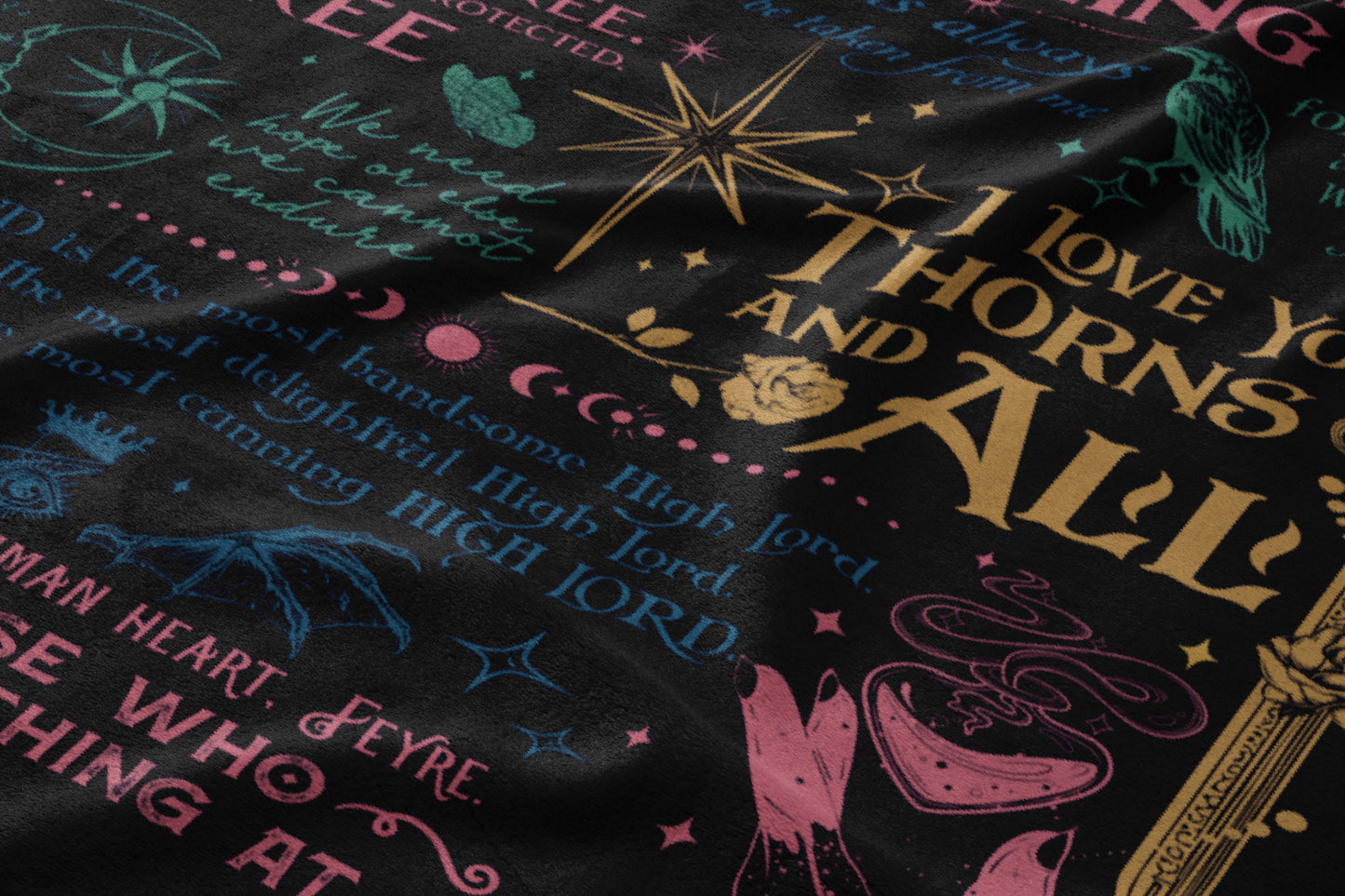 Fantasy Themed Typography and Graphics Blanket