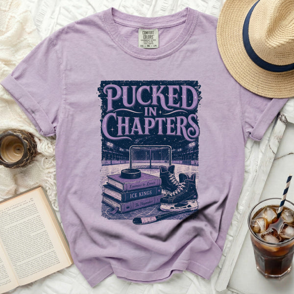 Pucked In Chapters Hockey Tee in Orchid