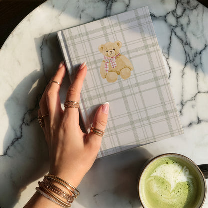 Cute Bear Design Plaid Notebook for Everyday Use