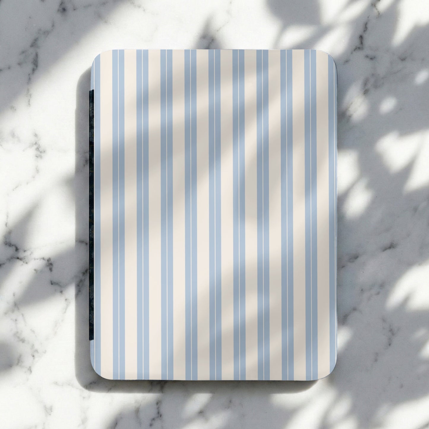 Elegant Blue and White Striped Design Notebook