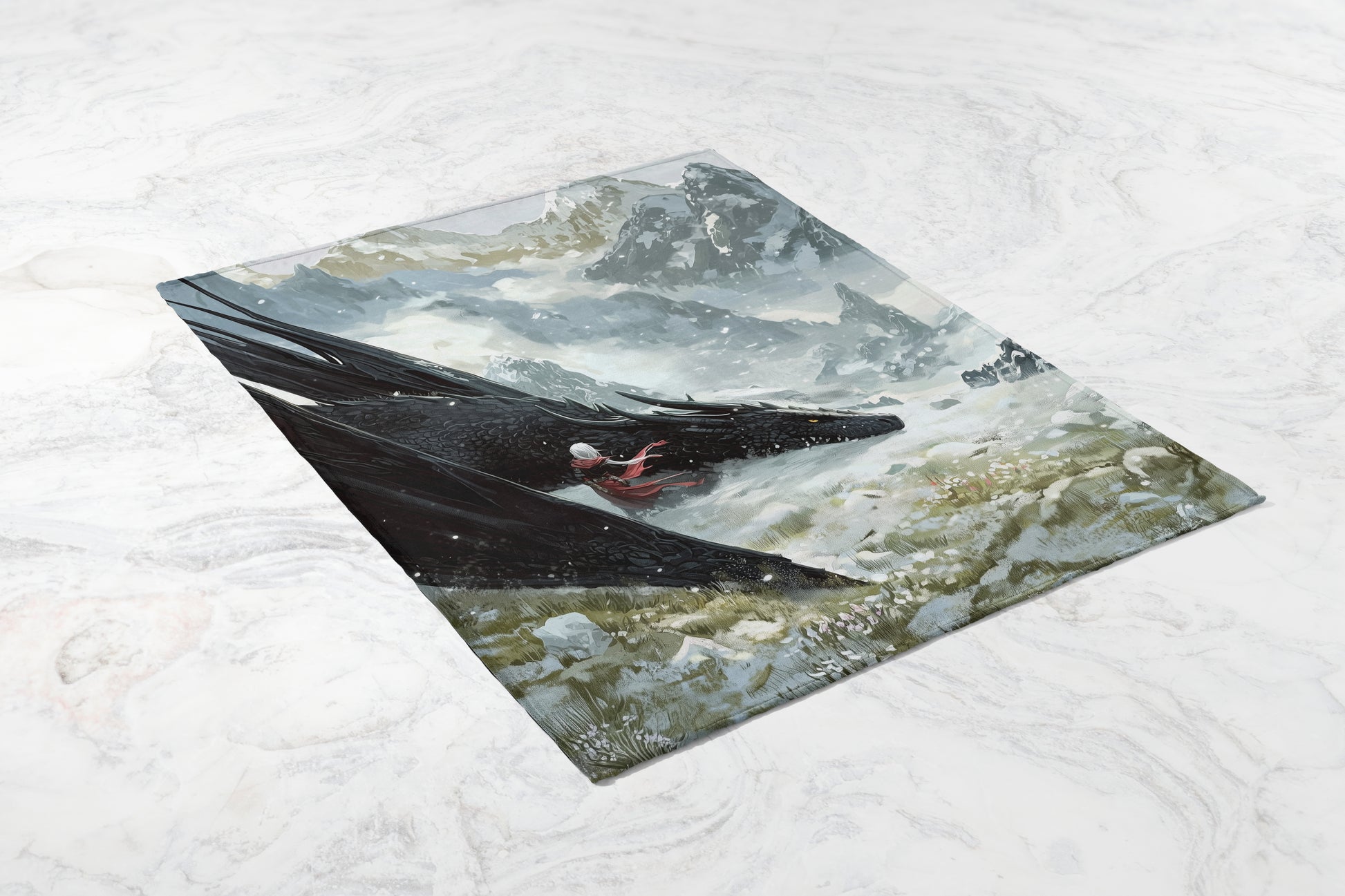 Fantasy Landscape with Dragon and Woman product