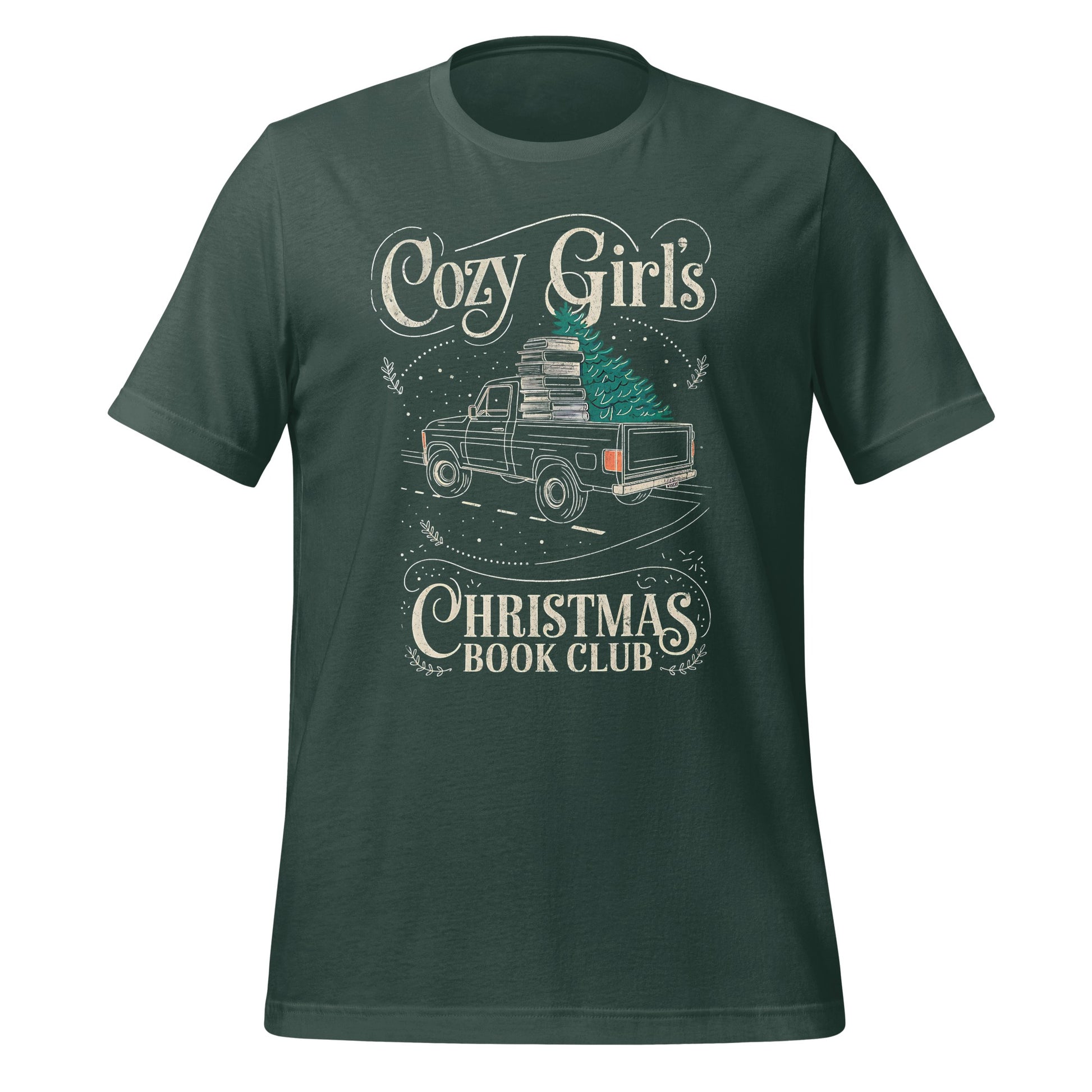 Cozy Girl's Christmas Book Club T-shirt