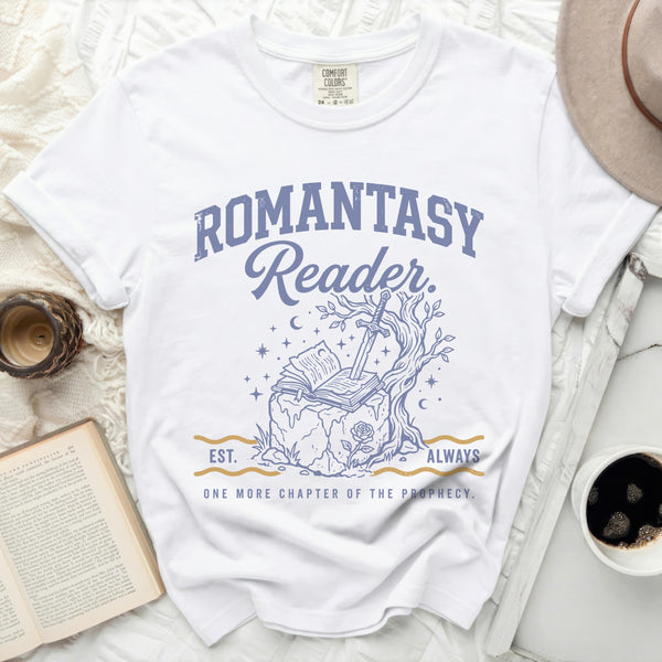 Romantasy Reader Prophecy Tee in White