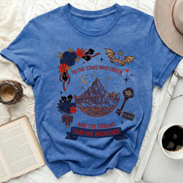 Velaris City Key Tee in Heather True Royal