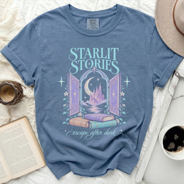 Starlit Stories Tee in Blue Jean