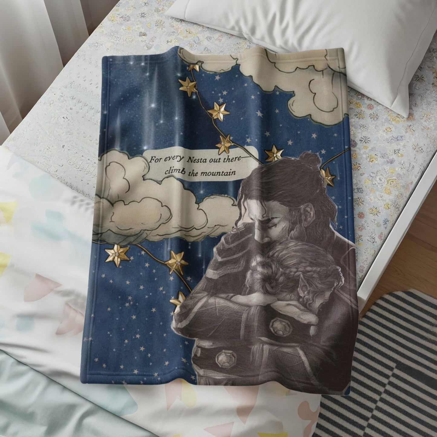 Inspirational Quote Starry Night Art Blanket