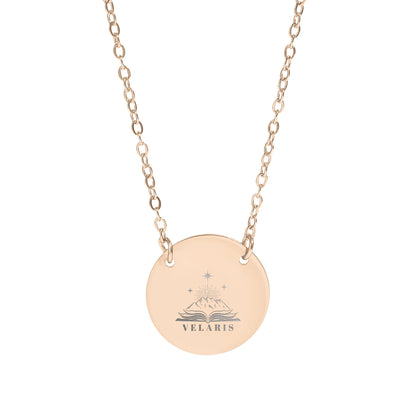 Velaris Engraved Round Pendant Necklace Jewelry