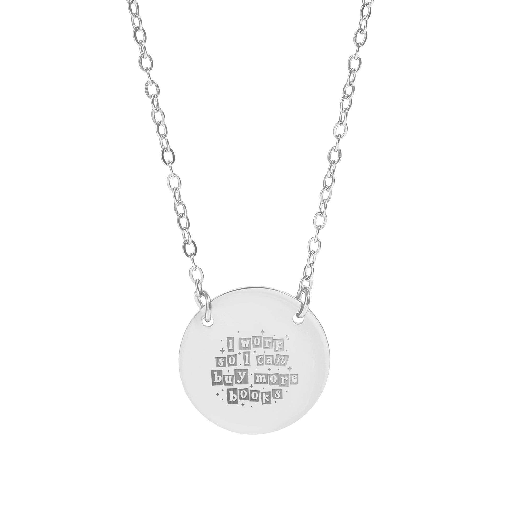 Trendy Necklace with Inscribed Message for Book Lovers