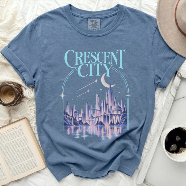 Crescent City Graphic Tee in Blue Jean
