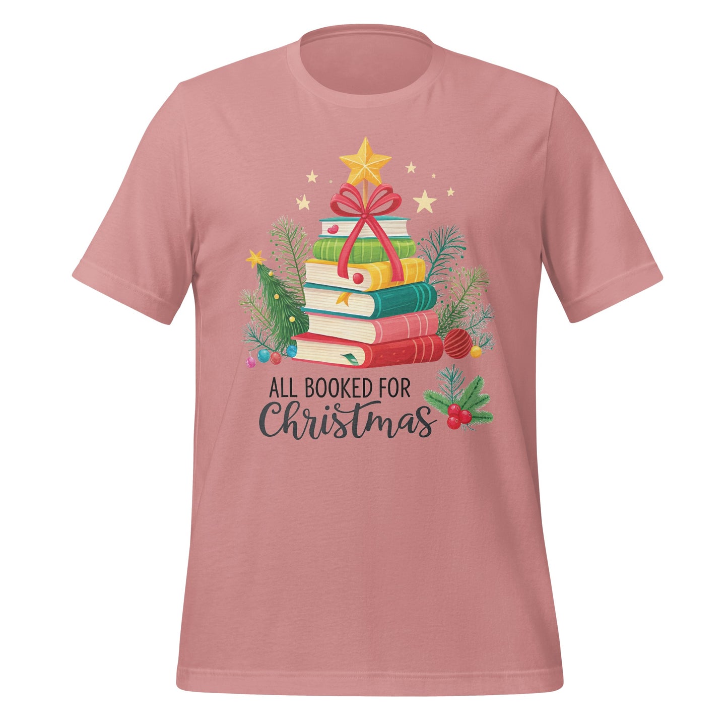 All Booked For Christmas Graphic Tee Shirt