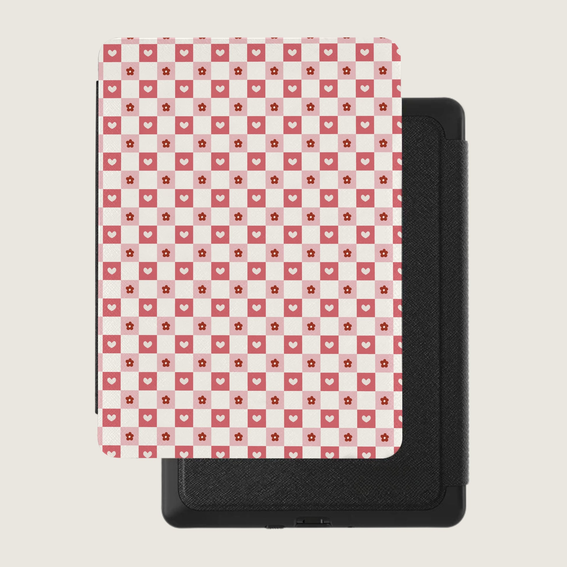 Red and White Checkered Hearts and Flowers Case