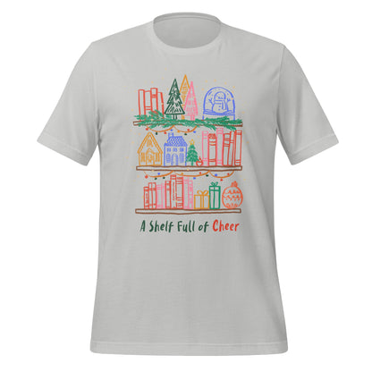 A Shelf Full of Cheer Festive Bookshelf Illustration T-Shirt