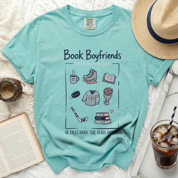 Book Boyfriends Hockey Romance Tee in Island Reef