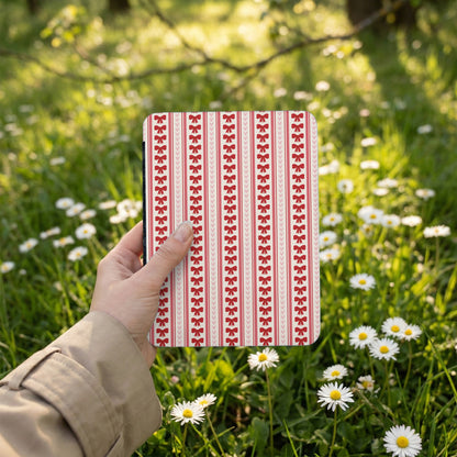 Red and White Floral Design Hardcover Notebook