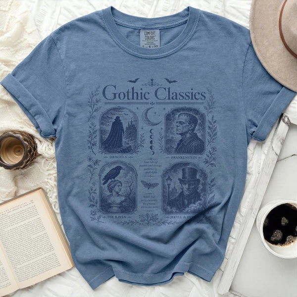 Gothic Tales Tee in Blue Jean