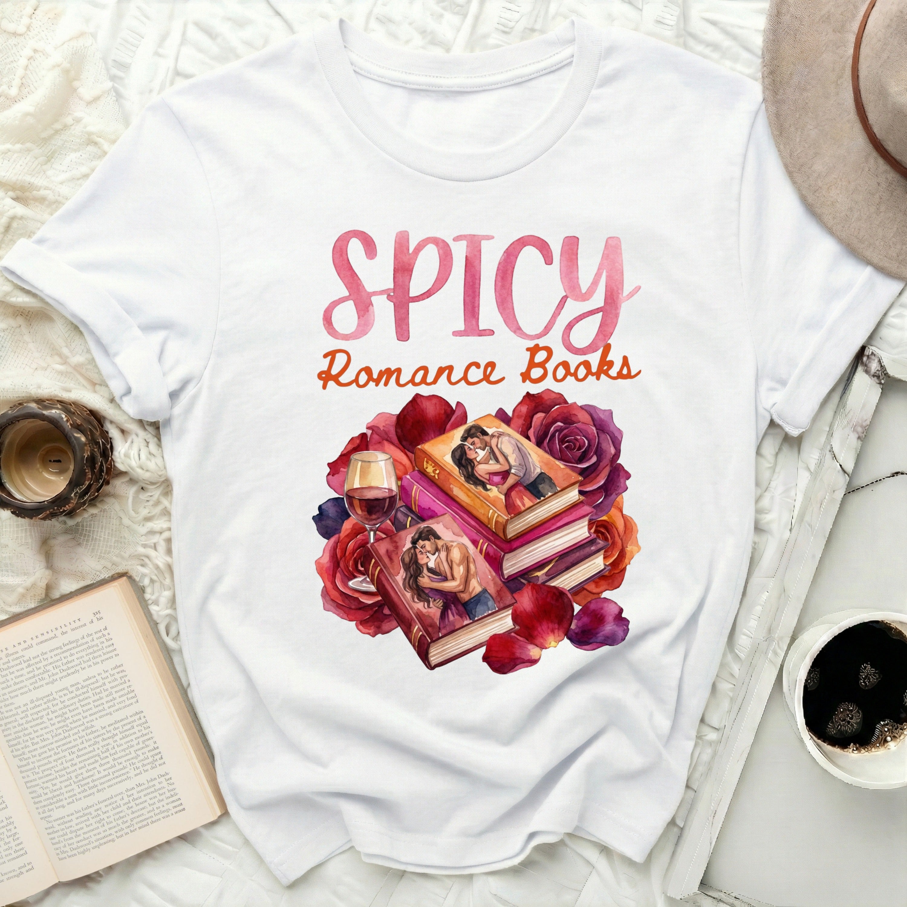 Spicy Romance Books Design on a Comfortable T-Shirt