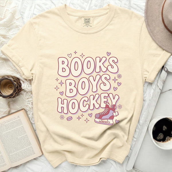 Books Boys Hockey Tee in Ivory